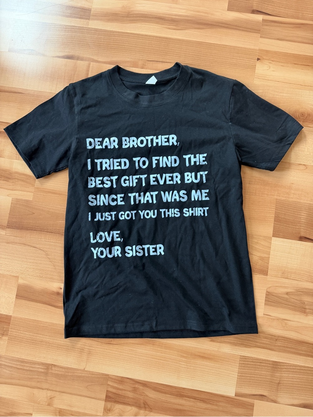 Black Graphic Tee "Dear Brother" – Casual Men’s Shirt